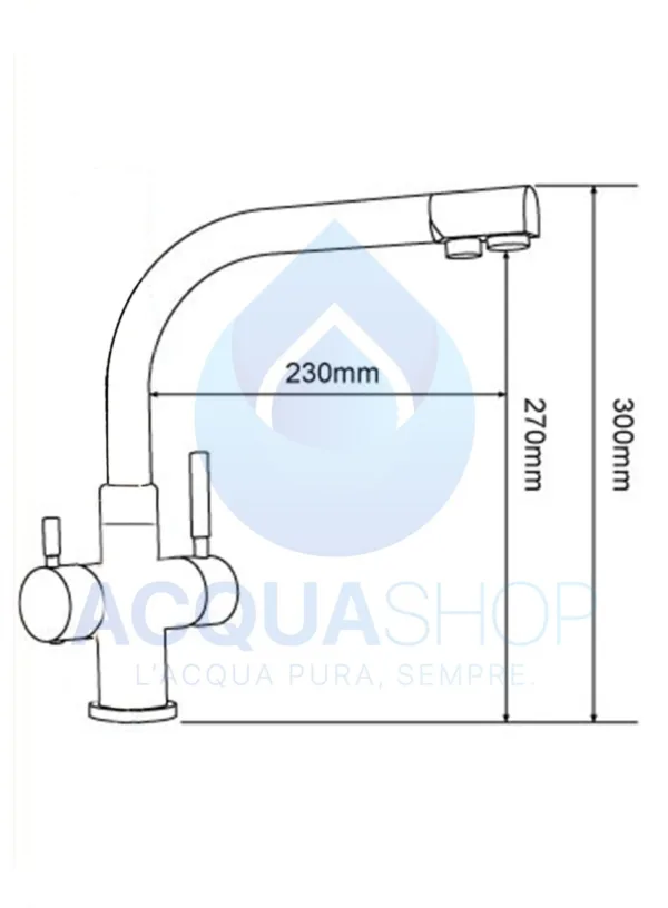 Rubinetto 3 vie 3/8" Cromo - immagine 3
