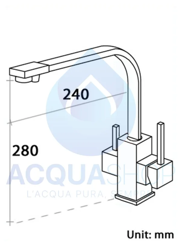 Rubinetto 3 vie 3/8" Cromo - immagine 3