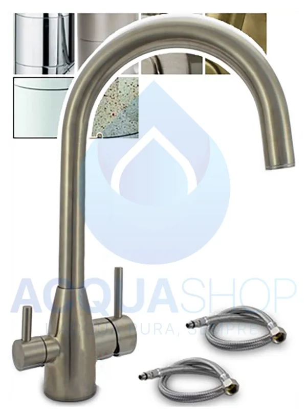 Rubinetto acciaio inox 3 vie 3/8" Sale e pepe