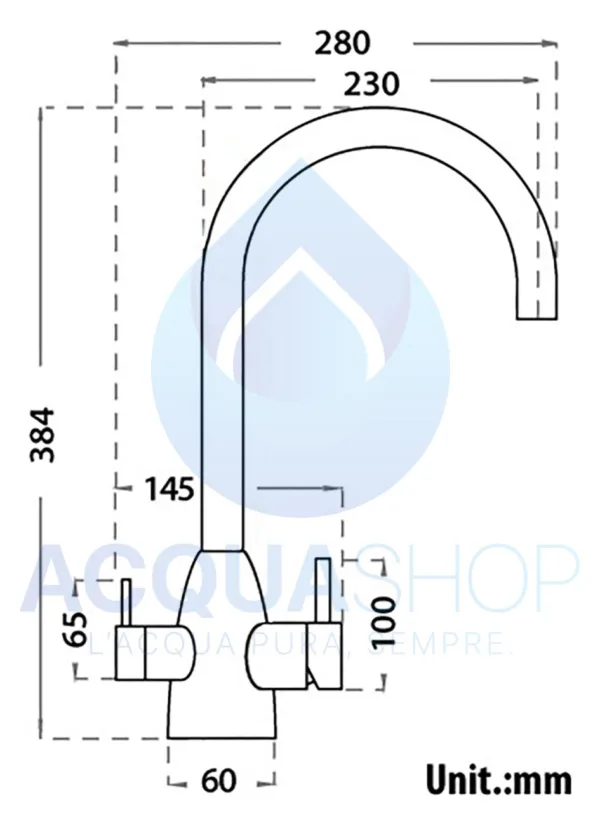 Rubinetto acciaio inox 3 vie 3/8" Sale e pepe - immagine 6